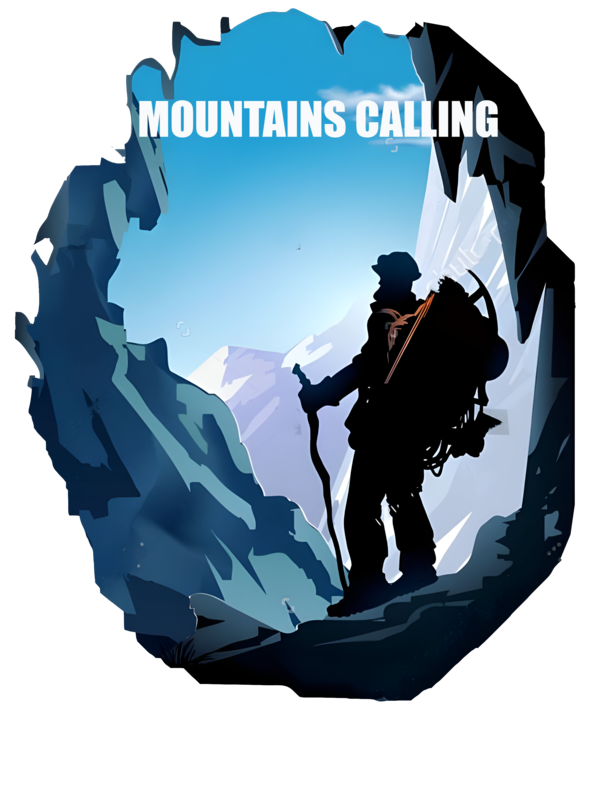 Mountains Calling T-shirt Blue