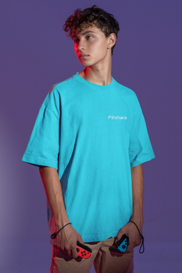 Goku Oversized T-shirt Cyan