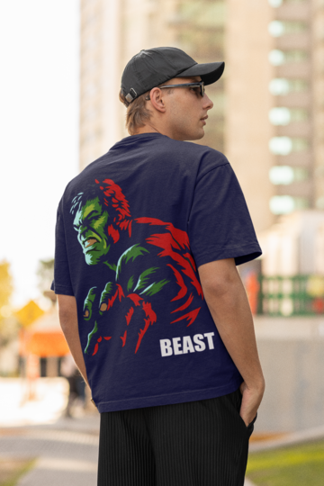 Beast Oversized T-shirt Navy