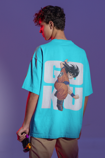 Goku Oversized T-shirt Cyan