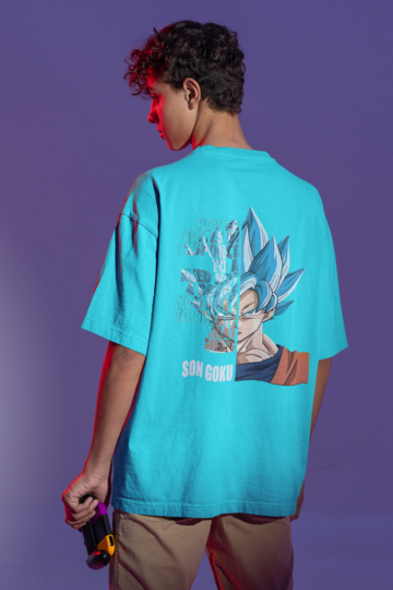 Son Goku Oversized T-shirt Cyan