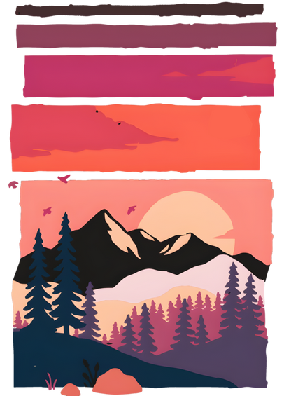 Sunset T-shirt Blue