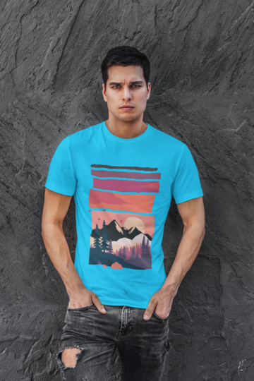 Sunset T-shirt Blue