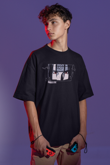 Eagle Eye Oversized Tee Black