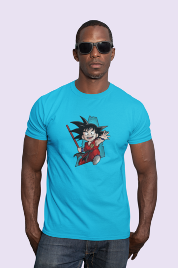 Angry Goku T-shirt Blue
